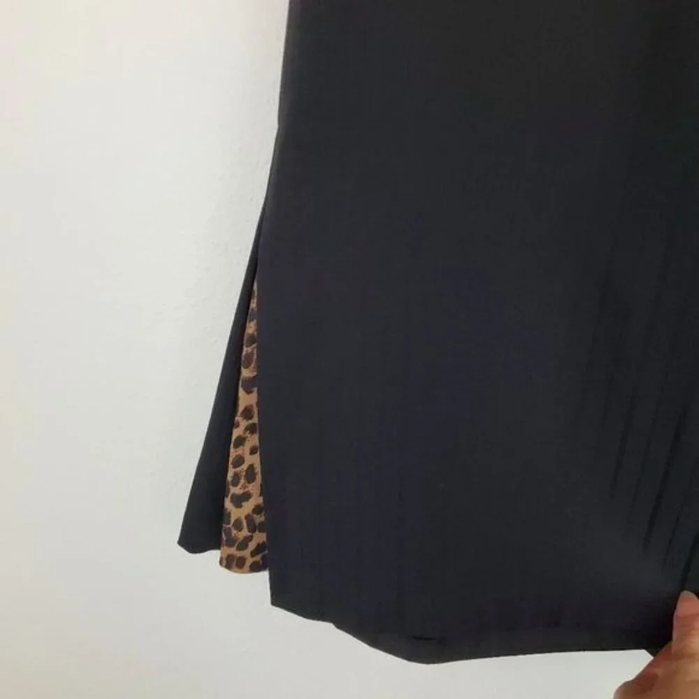 Vintage Cleveland Street wide leg capri culottes with cheetah print panel